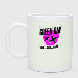 Кружка керамическая Green Day uno dos tre, цвет: фосфор