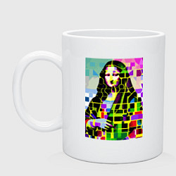 Кружка керамическая Mona Lisa - mosaic pop art, цвет: белый