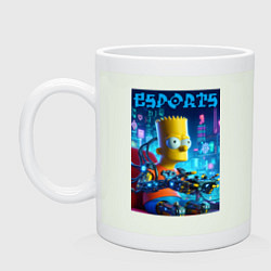 Кружка керамическая Cyber Bart Simpson - esport, цвет: фосфор