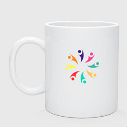 Кружка керамическая Человечки, цвет: белый