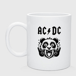 Кружка керамическая AC DC - rock panda, цвет: белый
