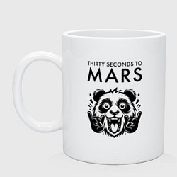 Кружка керамическая Thirty Seconds to Mars - rock panda, цвет: белый