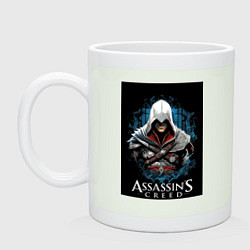 Кружка керамическая Assassins creed белый костюм, цвет: фосфор