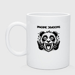 Кружка керамическая Imagine Dragons - rock panda, цвет: белый