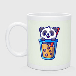 Кружка керамическая Панда в стаканчике, цвет: фосфор