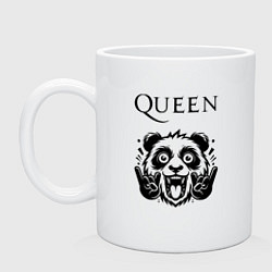 Кружка керамическая Queen - rock panda, цвет: белый