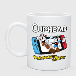 Кружка керамическая Switch cuphead, цвет: белый