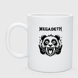 Кружка керамическая Megadeth - rock panda, цвет: белый