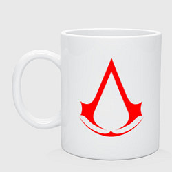 Кружка керамическая Red logo of assassins, цвет: белый