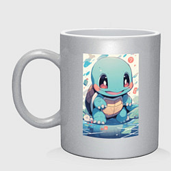 Кружка керамическая Покемон Сквиртл, цвет: серебряный