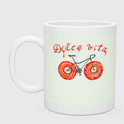 Кружка керамическая Велосипед с пончиками - dolce vita, цвет: фосфор