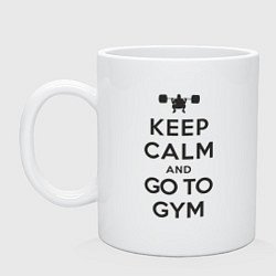 Кружка керамическая Go to gym, цвет: белый