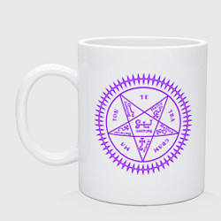 Кружка керамическая Печать контракта - пентаграмма Темный дворецкий, цвет: белый