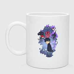 Кружка керамическая Поднятие уровня в одиночку Джину Сон охотник, цвет: белый