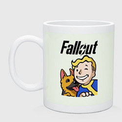 Кружка керамическая Vault boy and shepherd, цвет: фосфор