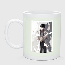 Кружка керамическая Всеведущий читатель Ким Докча, цвет: фосфор