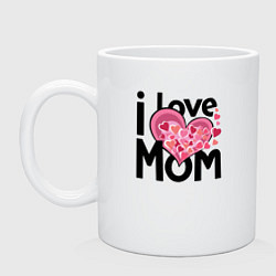 Кружка керамическая Я люблю маму, цвет: белый