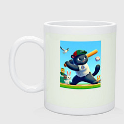 Кружка керамическая Cat - batter New York Mets baseball team, цвет: фосфор