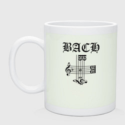 Кружка керамическая B-A-C-H - Иоганн Себастьян Бах чёрный, цвет: фосфор