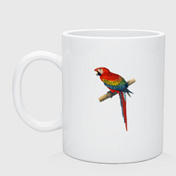 Кружка керамическая Попугай ara macaw, цвет: белый