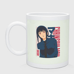 Кружка керамическая Человек-бензопила Макима Makima, цвет: фосфор