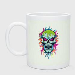 Кружка керамическая Череп облитый краской, цвет: фосфор