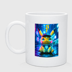 Кружка керамическая Funny neon Pikachu под энергетическим барьером - a, цвет: белый