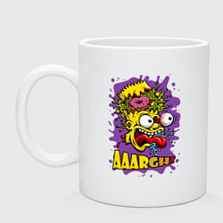 Кружка керамическая Симпсон - Взрыв мозга от доната и крик, цвет: белый