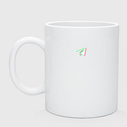 Кружка керамическая Самолётик телеграм, цвет: белый