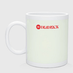 Кружка керамическая Deadlock red logo, цвет: фосфор