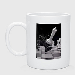 Кружка керамическая Шахматы эстетика, цвет: белый