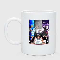 Кружка керамическая Ван Пис Луффи Монки, цвет: белый