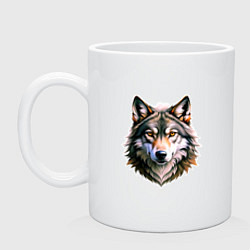 Кружка керамическая Серьёзный волчара, цвет: белый