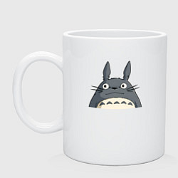 Кружка керамическая Выглядывающий тоторо, цвет: белый