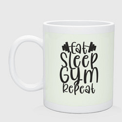 Кружка керамическая Eat sleep gym, цвет: фосфор