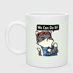 Кружка керамическая We can do it - cat, цвет: фосфор