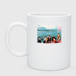 Кружка керамическая Got7 на фоне сеула, цвет: белый