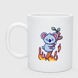 Кружка керамическая Пожар у коалы, цвет: белый