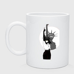 Кружка керамическая Человек-бензопила Йор, цвет: белый