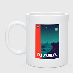 Кружка керамическая NASA плакат в космосе, цвет: белый