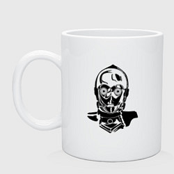 Кружка керамическая Си три пи о, цвет: белый