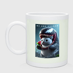 Кружка керамическая Kitten-Venom meme, цвет: фосфор