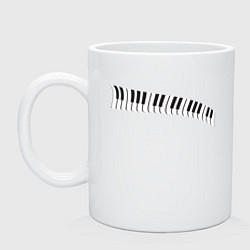 Кружка керамическая Пианино клавиши волна, цвет: белый