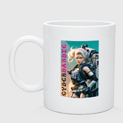 Кружка керамическая Cyber Barbie - ai art fantasy, цвет: белый