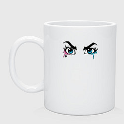 Кружка керамическая Глаза Харли, цвет: белый