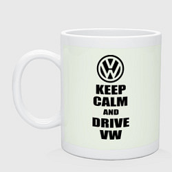 Кружка керамическая Keep Calm & Drive VW, цвет: фосфор