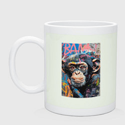 Кружка керамическая Graffiti monkey, цвет: фосфор