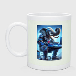 Кружка керамическая Слоняра киберспортсмен - киберпанк, цвет: фосфор