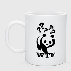 Кружка керамическая WTF: White panda, цвет: белый