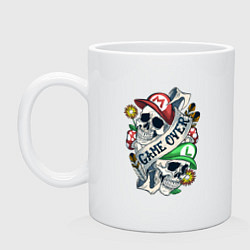 Кружка керамическая Mario game over, цвет: белый